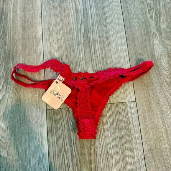 Agent Provocateur Tammi Red Silk and Lace Thing. Size 1. NWT. - Picture 3 of 4